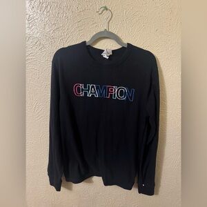 Champion Black Crewneck with Multicolor Logo